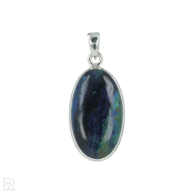 Azurite Malachite Silver Pendant from India with item number 20249