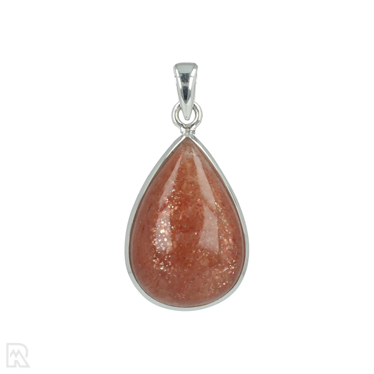 Sunstone Silver Pendant 1 Zonnesteen Zilveren Hanger uit India met artikelnummer 20656