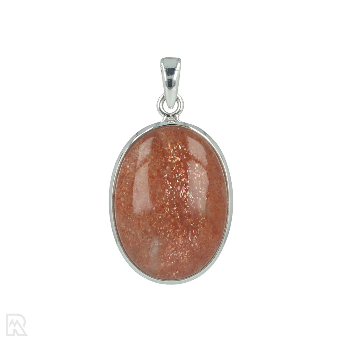 Sunstone Silver Pendant 1 Zonnesteen Zilveren Hanger uit India met artikelnummer 20658