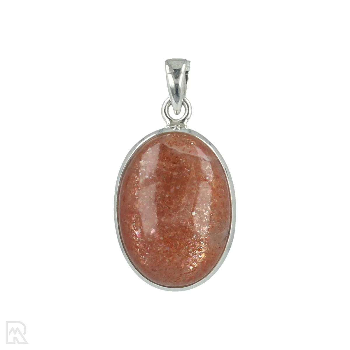 Sunstone Silver Pendant 1 Zonnesteen Zilveren Hanger uit India met artikelnummer 20670