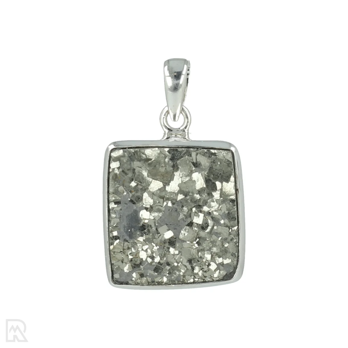 Drusus Pyrit Silber Anhänger 1 Druzy Pyriet Zilveren Hanger uit India met artikelnummer 20680