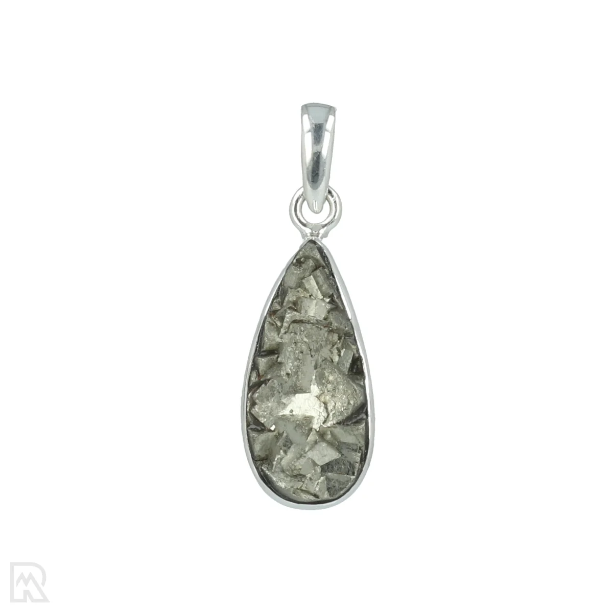 Drusus Pyrit Silber Anhänger 1 Druzy Pyriet Zilveren Hanger uit India met artikelnummer 20682