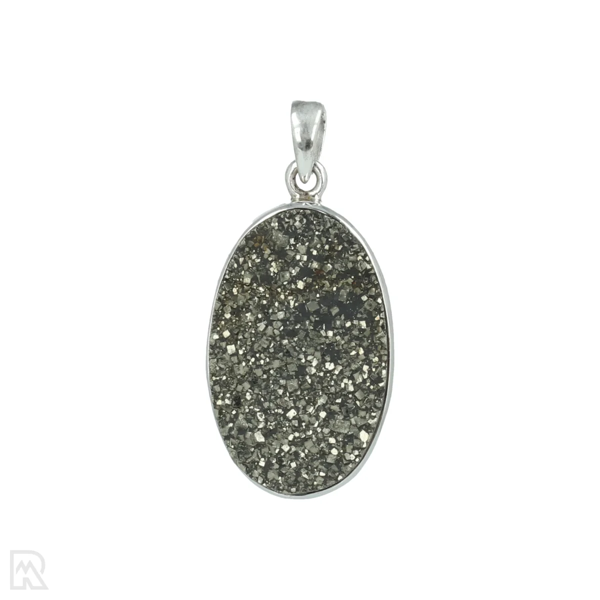 Drusus Pyrit Silber Anhänger 1 Druzy Pyriet Zilveren Hanger uit India met artikelnummer 20683
