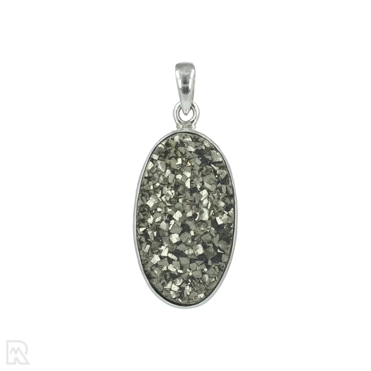 Drusus Pyrit Silber Anhänger 1 Druzy Pyriet Zilveren Hanger uit India met artikelnummer 20685