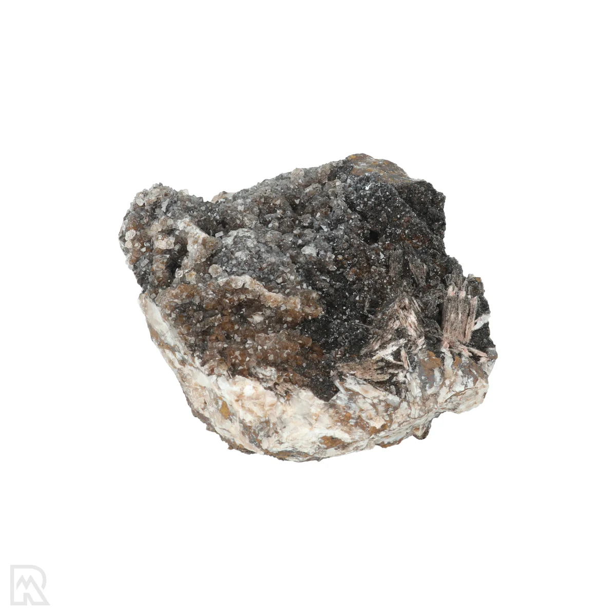 Manganiet met Kwarts 4 Manganit mit Quarz aus Marokko mit der Artikelnummer 20813