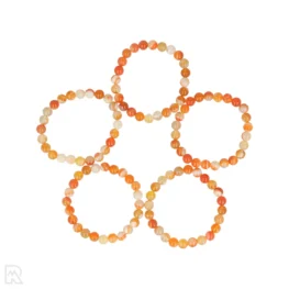 Orange Agate Ball Bracelet | Stained - 8 mm
