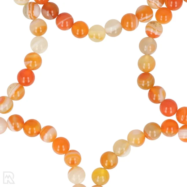 Oranje Agaat Kogelarmband | Gebeitst - 8 mm - Image 2