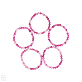 Rosa Achat Kugel Armband | Gebeizt - 6 mm