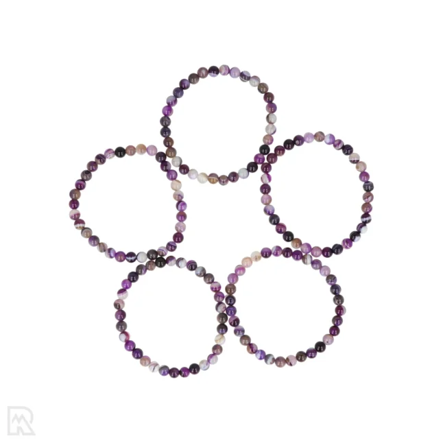 Lila Achat Kugel Armband | Gebeizt - 6 mm