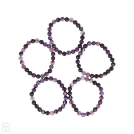 Purple Agate Ball Bracelet | Stained - 8 mm