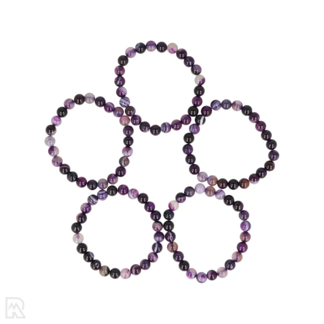 Purple Agate Ball Bracelet | Stained - 8 mm
