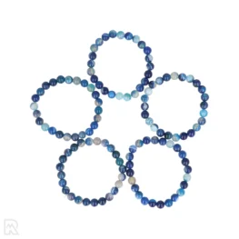 Blue Agate Ball Bracelet | Stained - 8 mm