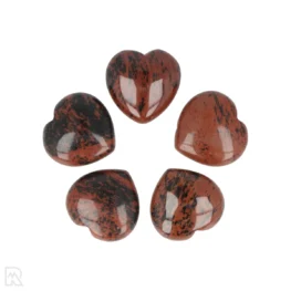 Mahonie Obsidiaan Hart | 3 cm