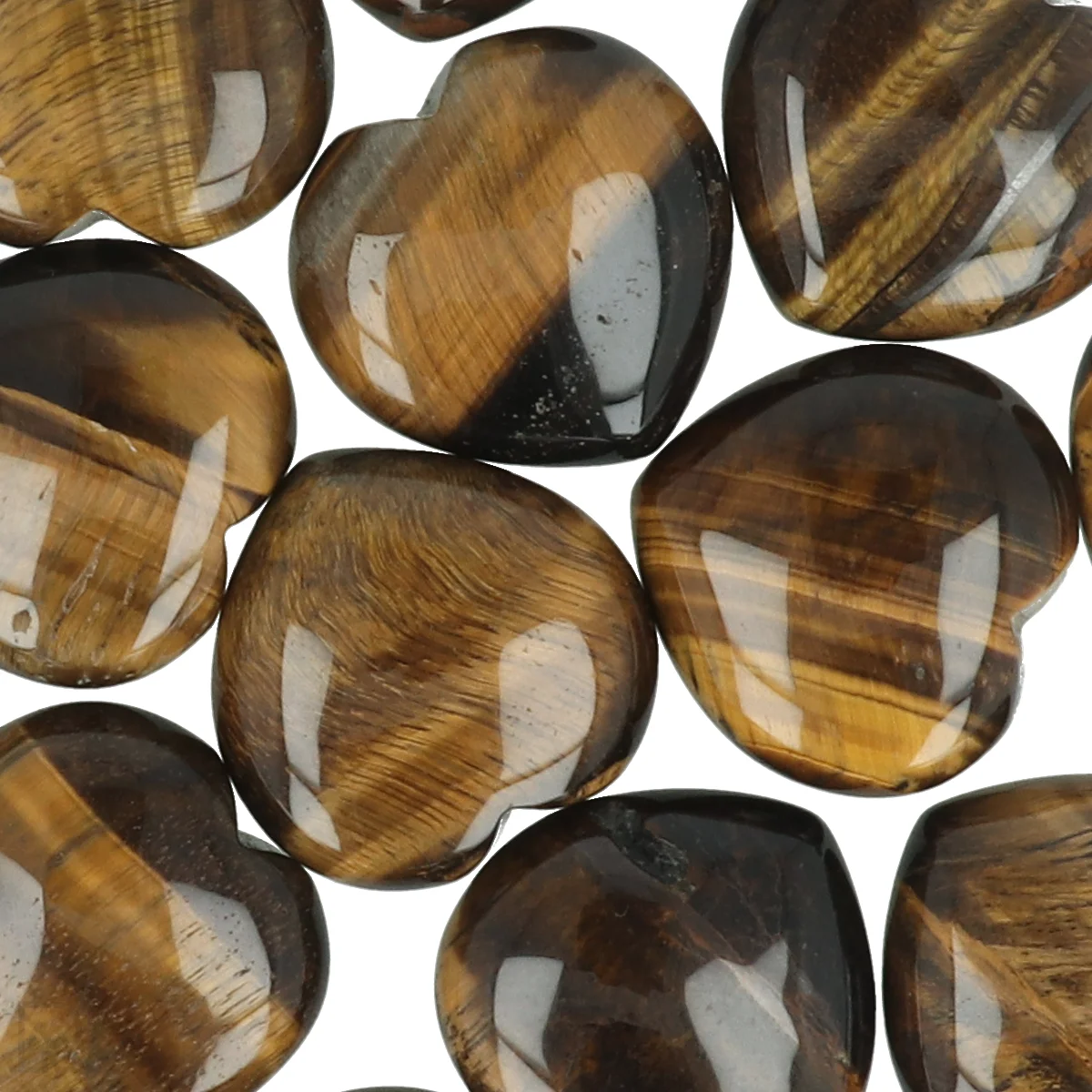 Tijgeroog Harten | 3 cm 2 Tijgeroog Harten | 3 cm - Afbeelding 2