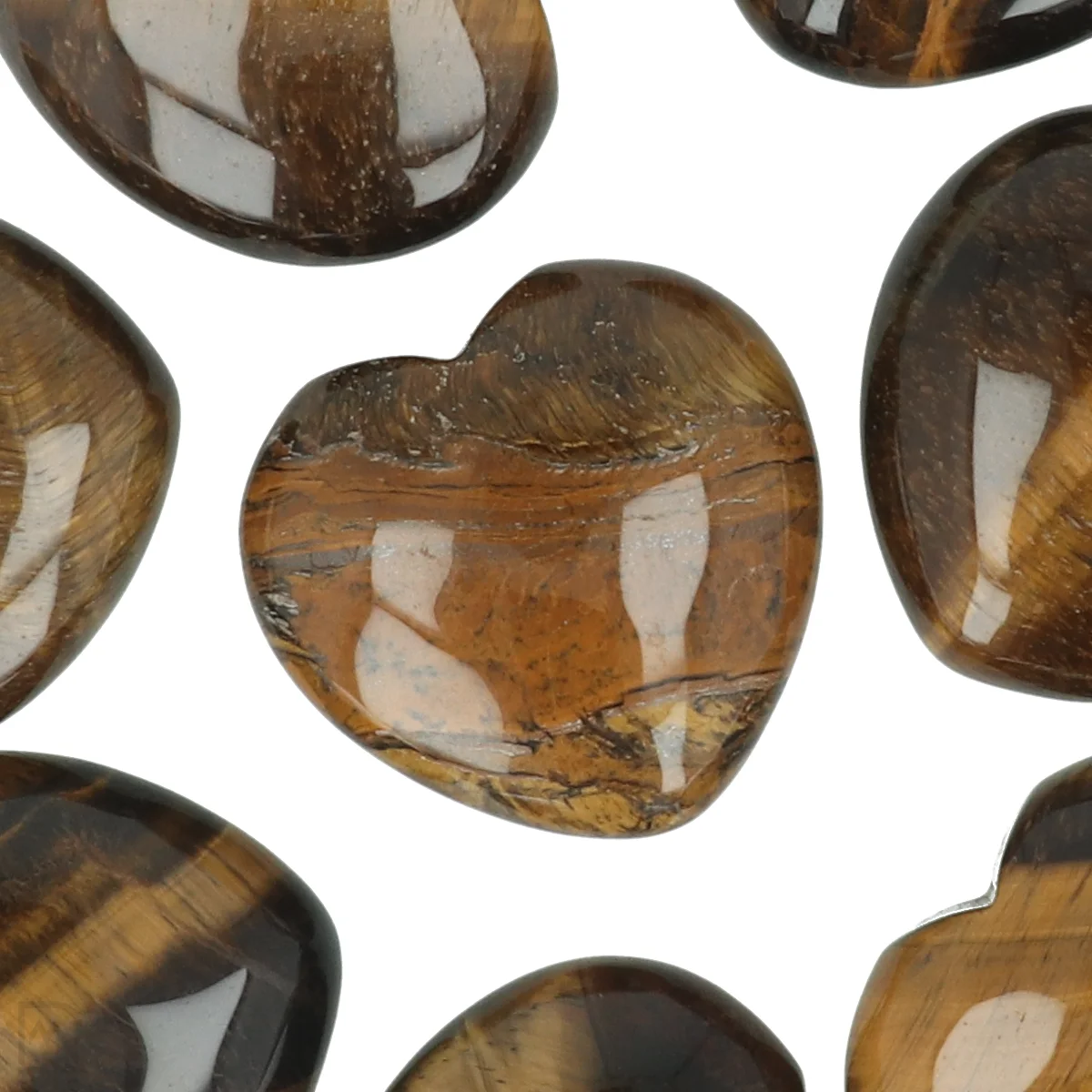 Tijgeroog Harten | 4 cm 2 Tijgeroog Harten | 4 cm - Afbeelding 2