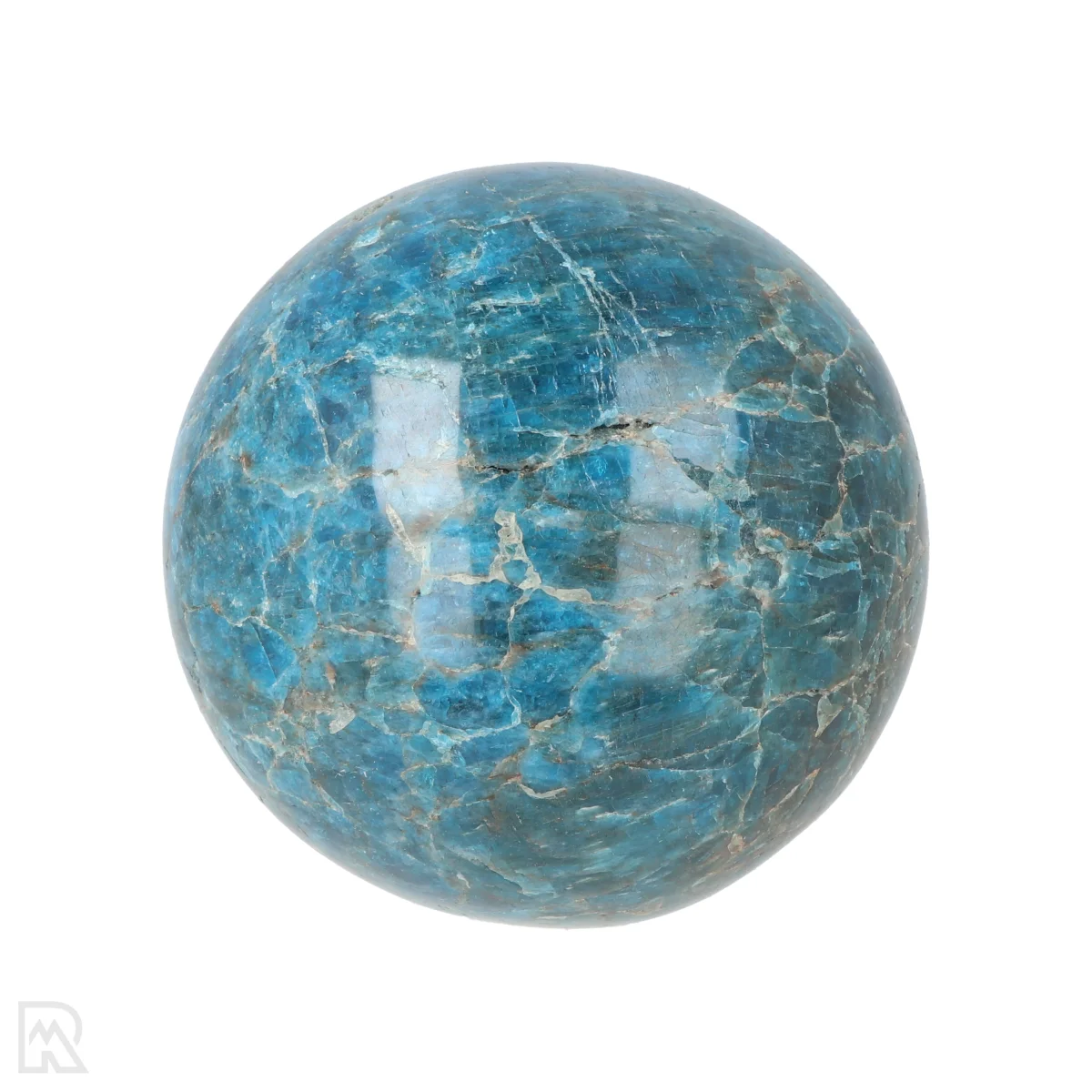 Blauwe Apatiet Bol 3 Blue Apatite Sphere from Madagascar with item number 21233