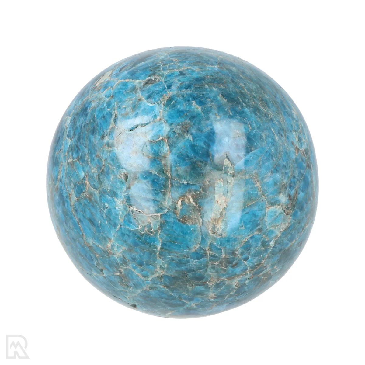 Blauwe Apatiet Bol 3 Blue Apatite Sphere from Madagascar with item number 21235