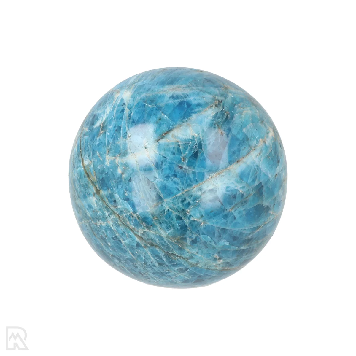 Blauwe Apatiet Bol 1 Blue Apatite Sphere from Madagascar with item number 21236