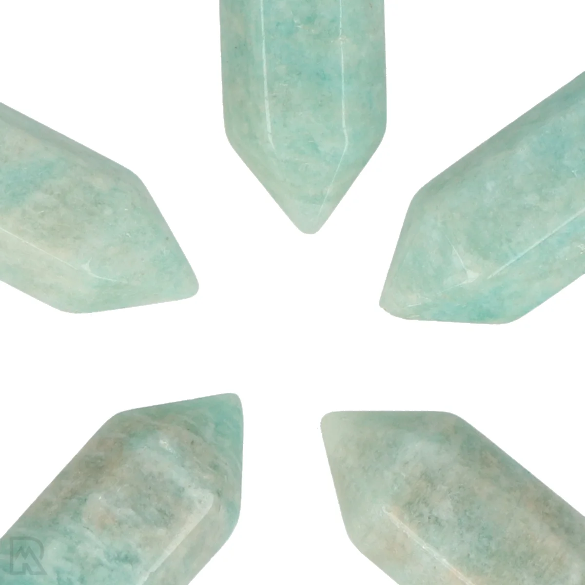 Amazoniet Dubbeleinder Hanger | AA - Goudkleurig - 3,2 cm 2 Amazoniet Dubbeleinder Hanger uit China met artikelnummer 4238