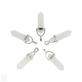 Bergkristal Dubbeleinder Hanger | Zilverkleurig - 3,2 cm