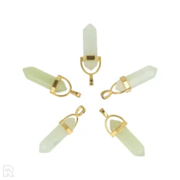 Serpentijn - New Jade Dubbeleinder Hanger uit China met artikelnummer 4314