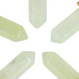 Serpentijn - New Jade Dubbeleinder Hanger uit China met artikelnummer 4314