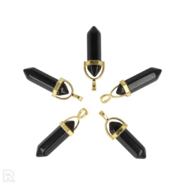 Zwarte Obsidiaan Dubbeleinder Hanger uit China met artikelnummer 4315