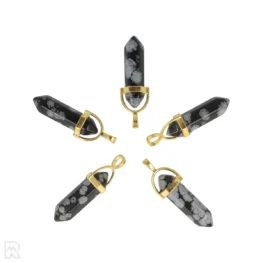 Sneeuwvlok Obsidiaan Dubbeleinder Hanger uit China met artikelnummer 4320