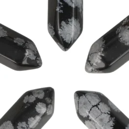 Sneeuwvlok Obsidiaan Dubbeleinder Hanger uit China met artikelnummer 4320