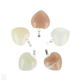 Maansteen Mix Hart Hanger | 2 cm