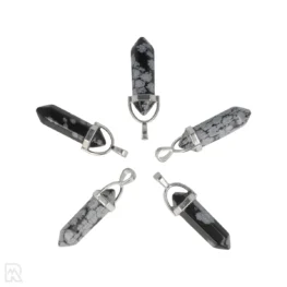 Edelsteine Großhandel 16 Schneeflocken-Obsidian-Doppelschmetterling-Anhänger aus China mit der Artikelnummer 5999