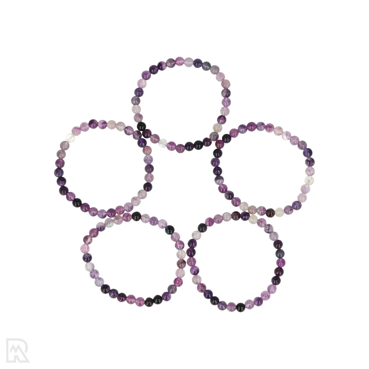 Paarse Fluoriet Kogelarmband | 6 mm 1 Lila Fluoritkugel-Armband | 6 mm