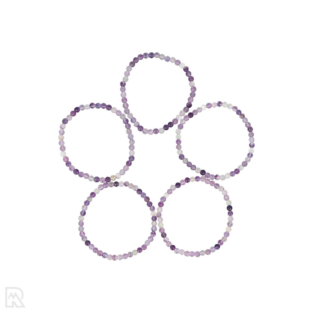 Paarse Fluoriet Kogelarmband | 4 mm 1 Lila Fluoritkugel-Armband | 4 mm