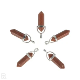 Goldstone Double Butterfly Pendant | Silver - 3.2 cm