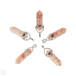 Zonnesteen Dubbeleinder Hanger | Zilverkleurig - 3,2 cm