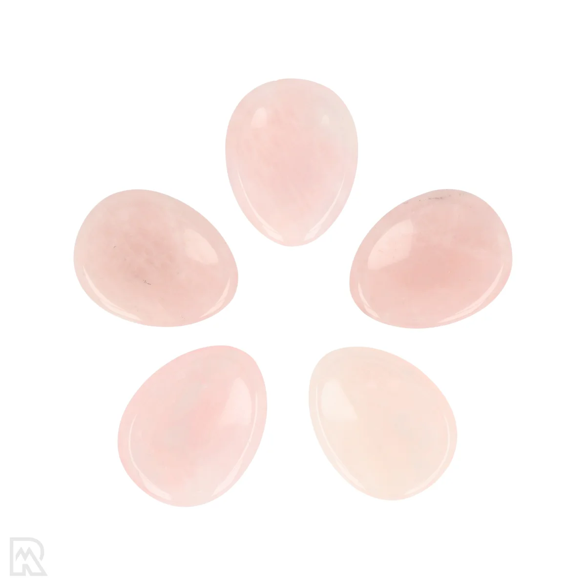 Rozenkwarts Worry Stone | Druppel 1 Rosenquarz Sorgenstein | Tropfen