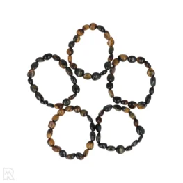 Tijgeroog Mix Trommelsteen Armband uit China met artikelnummer 8490