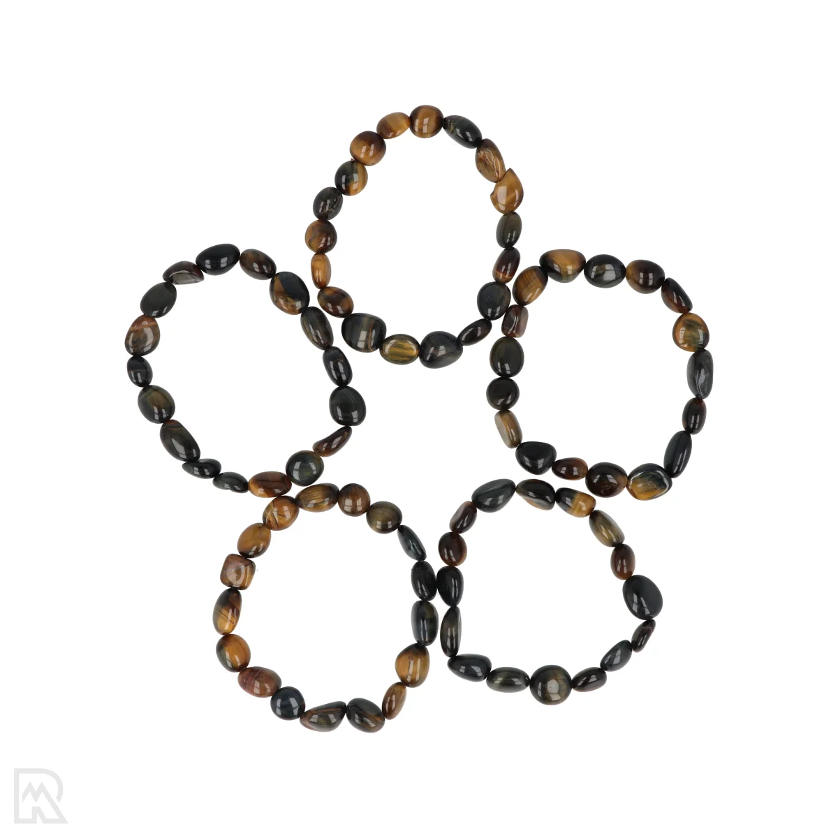 Tijgeroog Mix Trommelsteen Armband | 8 - 10 mm 1 Tijgeroog Mix Trommelsteen Armband uit China met artikelnummer 8490