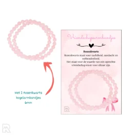 Vriendschapsarmbandjes Rozenkwarts 6 mm - Verkoopzakje