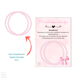 Vriendschapsarmbandjes Rozenkwarts 4 mm - Verkoopzakje