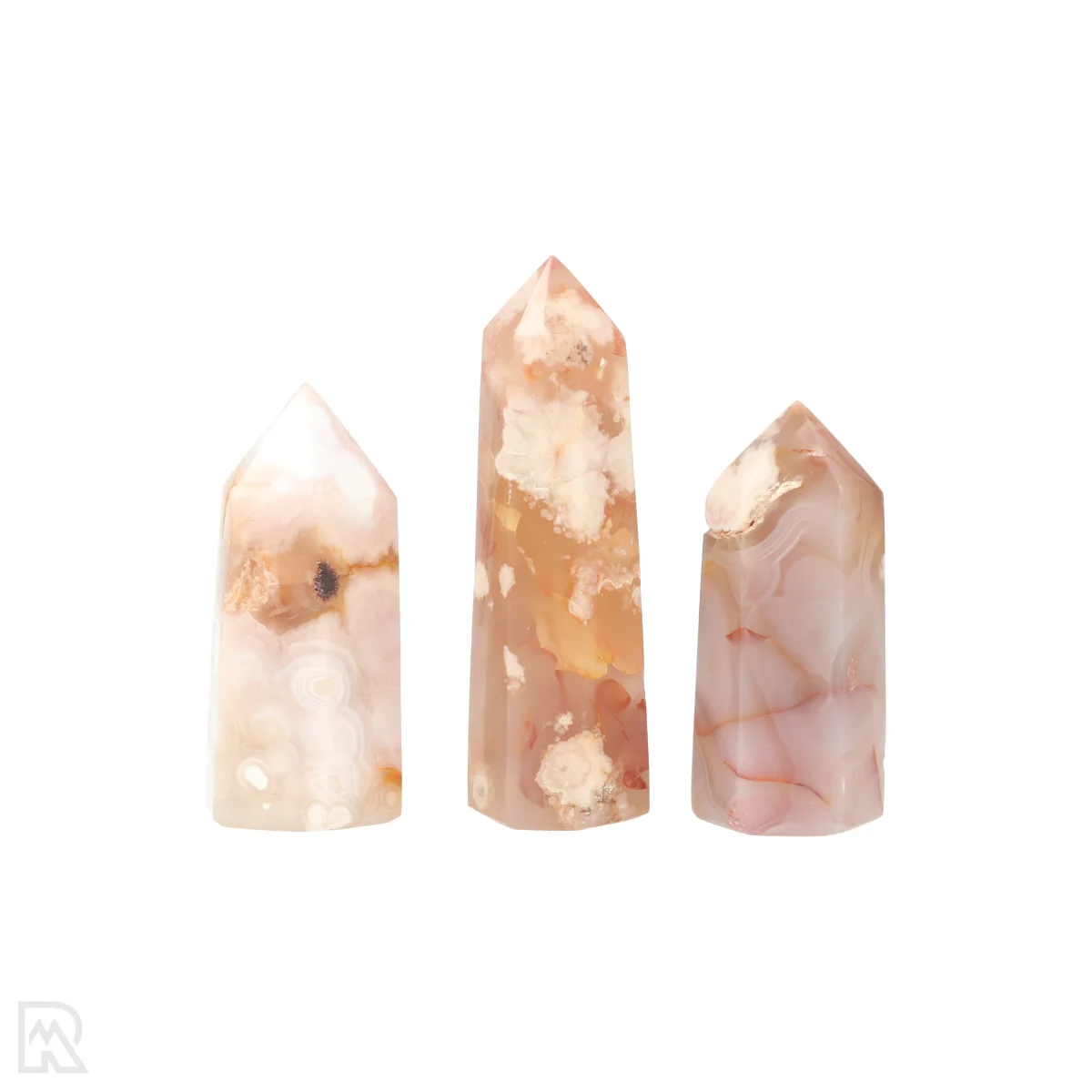 Flower Agate Points 3 Flower Agate Points from Madagascar with item number 22330