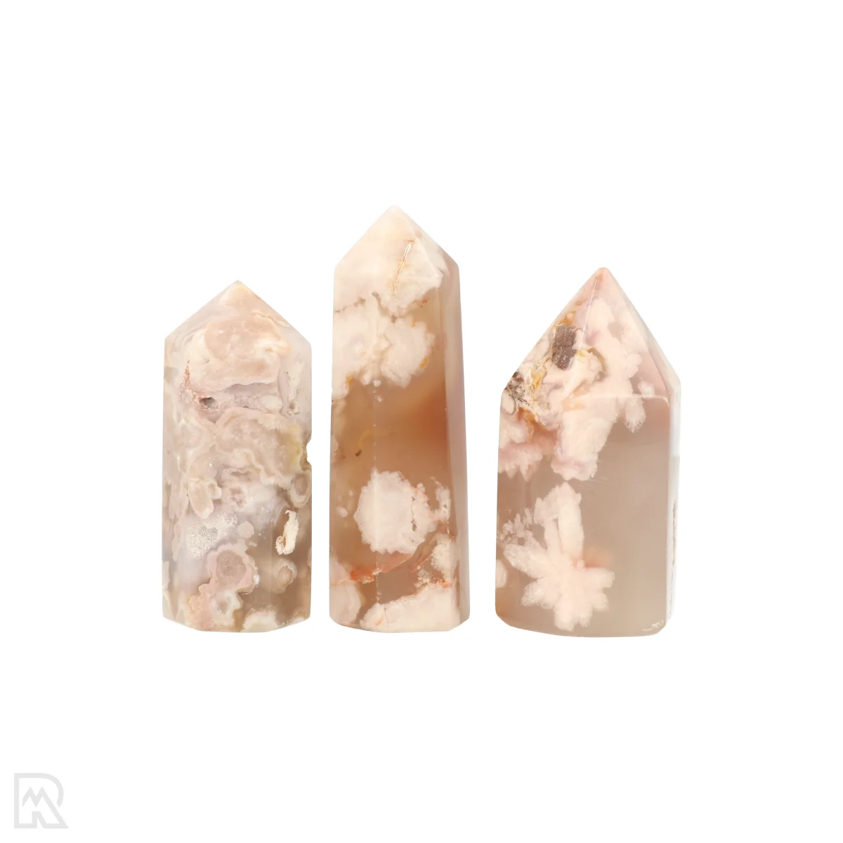 Flower Agate Points 3 Flower Agate Points from Madagascar with item number 22333