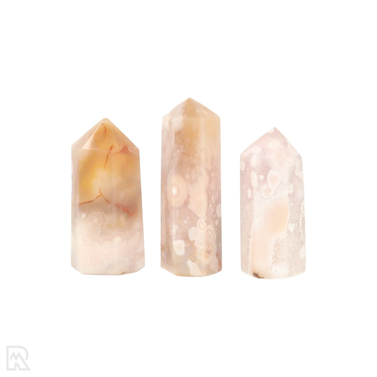 Flower Agate Points 3 Flower Agate Points from Madagascar with item number 22336
