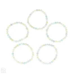 Aquamarijn Mix Kogelarmband | 6 mm