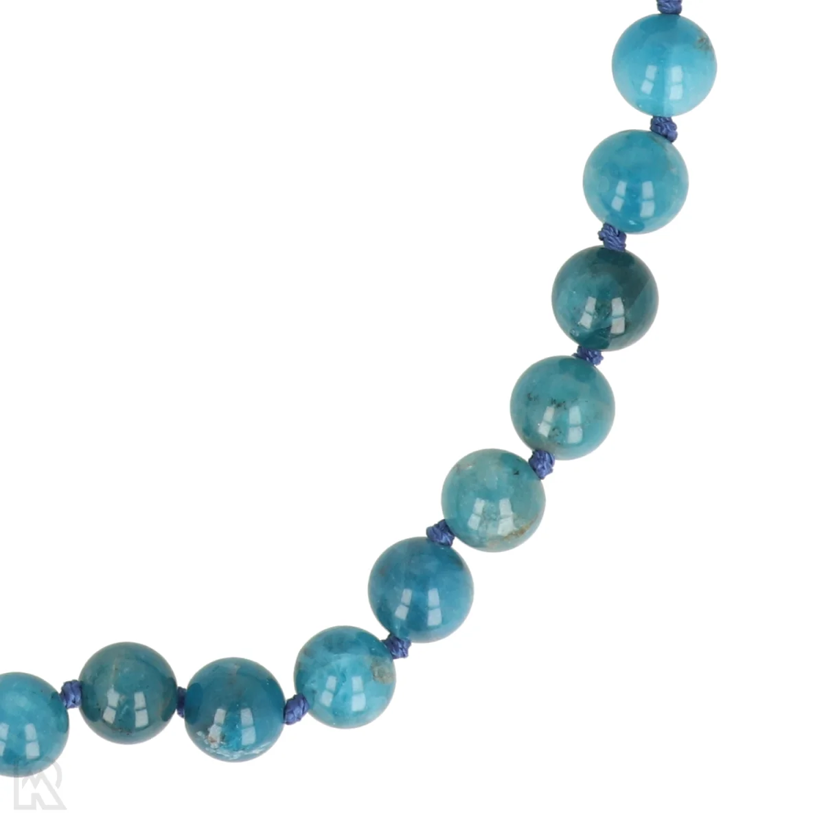 Blauwe Apatiet A Geknoopte Kralenketting 2 Blauwe Apatiet A Geknoopte Kralenketting - Afbeelding 2