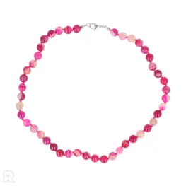 Roze Agaat Geknoopte Kralenketting