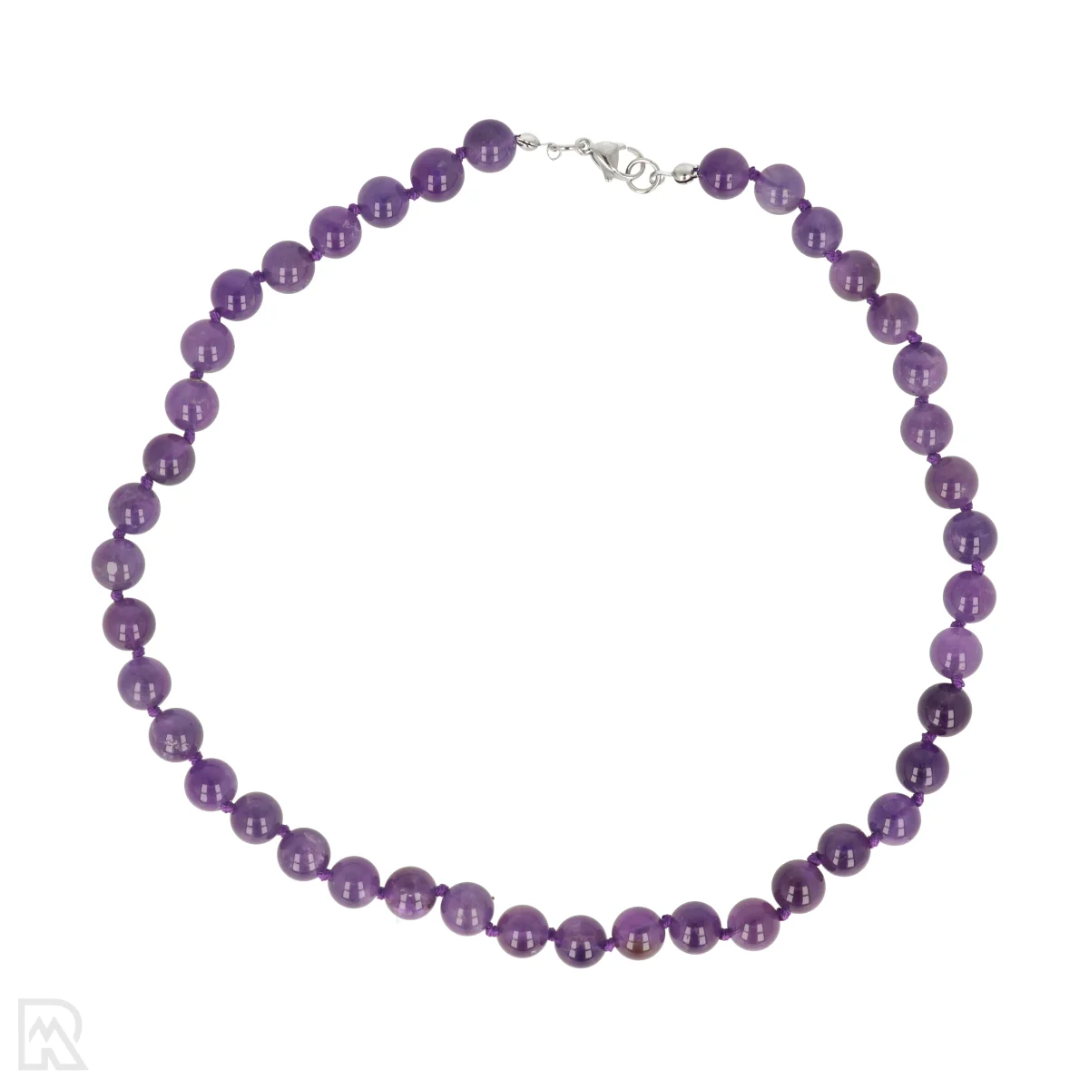 Amethist Geknoopte Kralenketting 1 Amethyst geknotete Perlenkette