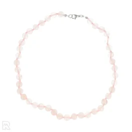 Geknotete Perlenkette aus Rosenquarz