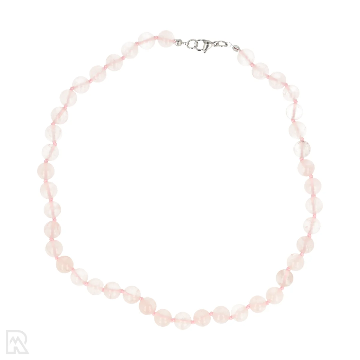 Rozenkwarts Geknoopte Kralenketting 1 Geknotete Perlenkette aus Rosenquarz