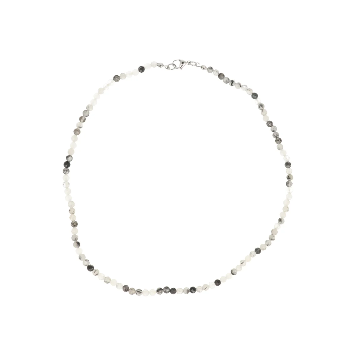 Toermalijnkwarts Facet Kralenketting | 4 mm - 45 cm 1 Tourmaline quartz Faceted Bead Necklace | 4 mm - 45 cm
